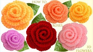 Como hacer flores rosas de colores 3D en cinco minutos [upl. by Sadiras]