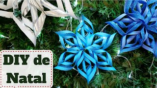 Decoração de NATAL baratinha 7 Estrela ou flor de papel DIY  Faça você mesmo [upl. by Cavil]