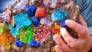 We found a gem heaven full of colorful crystals Diamonds gems宝石，钻石，金矿，翡翠 [upl. by Aseeral]