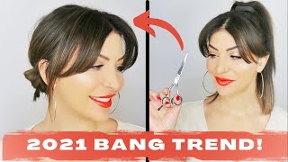 Hairdressers Guide To Cutting Your Own CURTAIN BANGS [upl. by Ellivnarg]