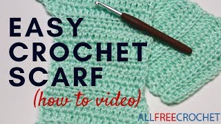 Basic Beginner Crochet Scarf [upl. by Flanders]