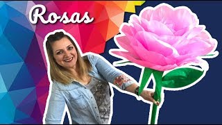 Rosas Gigantes de Papel Crepe 🌹 Roses Crepe DIY Craft Chuladas [upl. by Petrie]