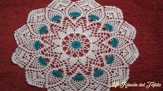 Video tutorial paso a paso carpeta a crochet fácil  Easy doily crochet video tutorial step by step [upl. by Teagan387]