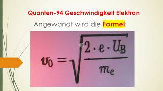 Quanten 94 Geschwindigkeit Elektron FSR Fadenstrahlrohr Beschleunigungsspannung Elektronenkanone [upl. by Rybma74]