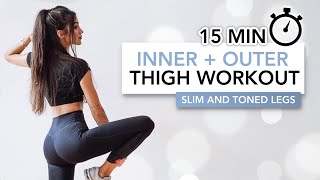 15 MIN THIGH WORKOUT Toned Inner  Outer Thighs  İç ve Dış Bacak Sıkılaştırma  Eylem Abaci [upl. by Fredette]