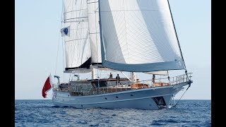 CLEAR EYES 43 m steel hull motor sailor yacht  gullet For Sale full uncut walk through [upl. by Euqinwahs]