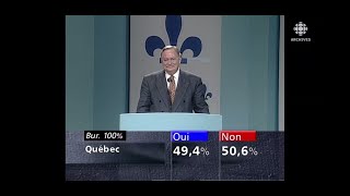 Référendum 1995 au Québec après le résultat discours du camp du Oui et discours du camp du Non [upl. by Otrebogad133]