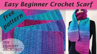 15  EASY Crochet Scarf for the Absolute Beginner [upl. by Clift]