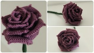 Häkelrose  DIY  Crochet Rose eng sub [upl. by Vasilek]