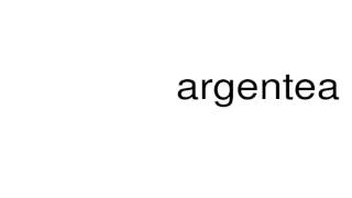 How to pronounce argentea [upl. by Burny]