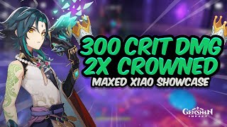 FULLY MAXED XIAO SHOWCASE 300 CRIT DMG  Lvl 90 C1 Xiao Destroying Everything  Genshin Impact [upl. by Lhary862]