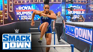 Bianca Belair soars through Bayley’s Ultimate Athlete Obstacle Course SmackDown Jan 22 2021 [upl. by Rider613]