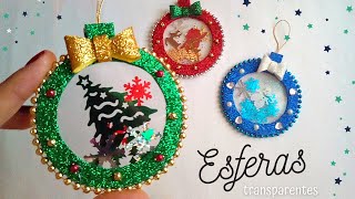 🎅 DIY🎄Originales Esferas de Navidad shaker quotTransparentes y Rellenasquot Súper fáciles [upl. by Mabel180]