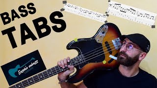 Dire Straits Money For Nothing BASS COVER  TAB  SCORE [upl. by Ebba]