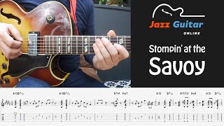 Stompin at the Savoy  Jazz Guitar Lesson [upl. by Arualana]