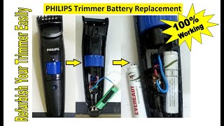 PHILIPS Trimmer Battery Replacement amp Refurbish  English [upl. by Ennovaj464]