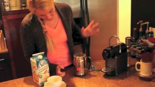 Nespresso Aeroccino Plus Frother Review Frothing Almond Milk [upl. by Jerrie694]